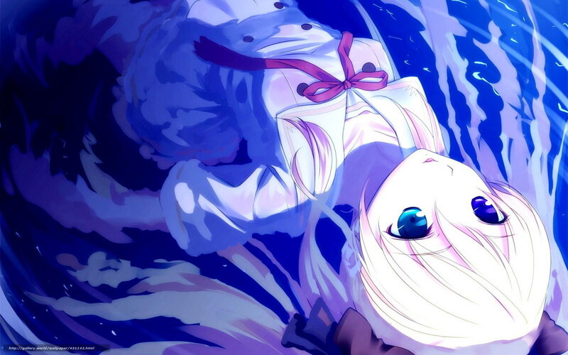anime girl underwater
