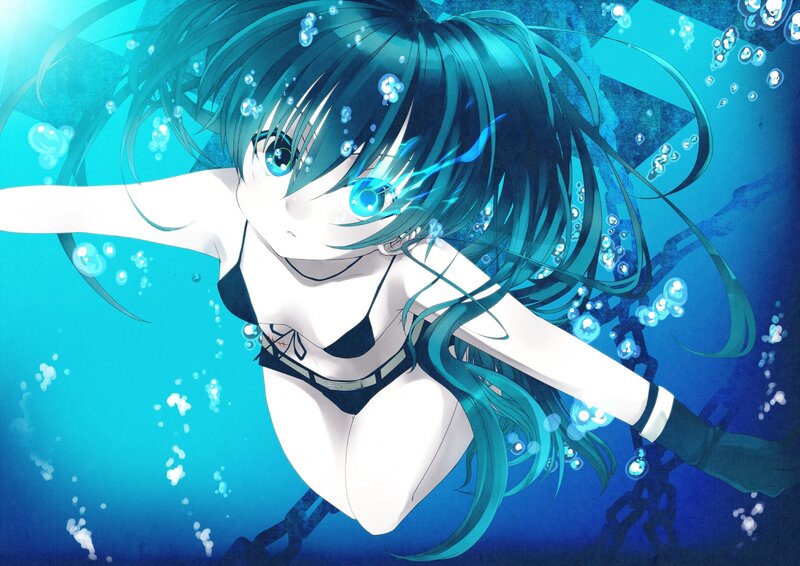 anime girl underwater