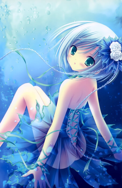 anime girl underwater