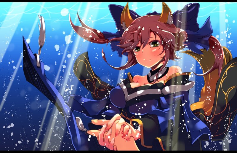 anime girl underwater