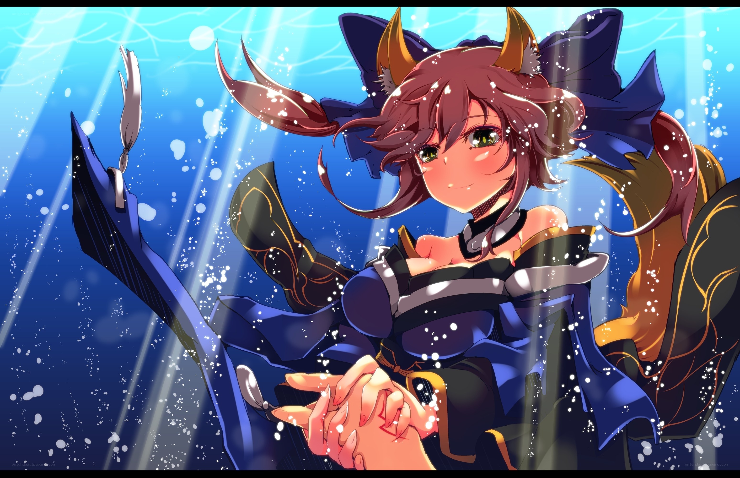 anime girl underwater