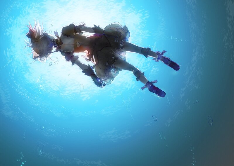 anime girl underwater