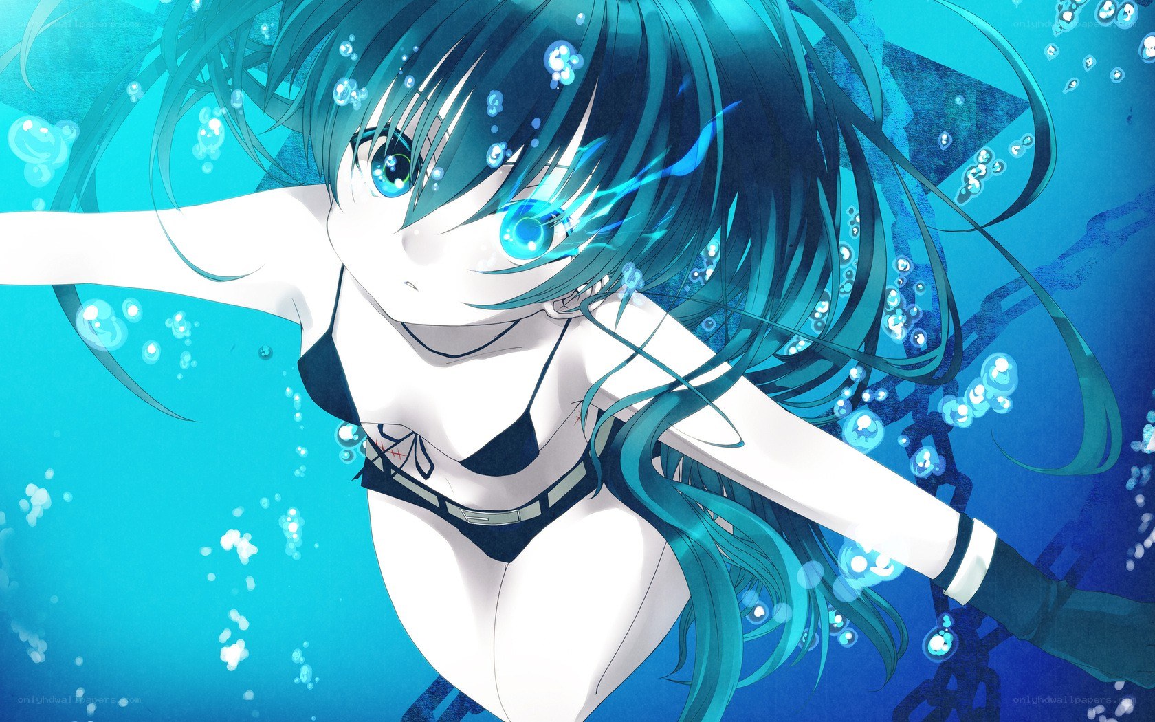 anime girl underwater