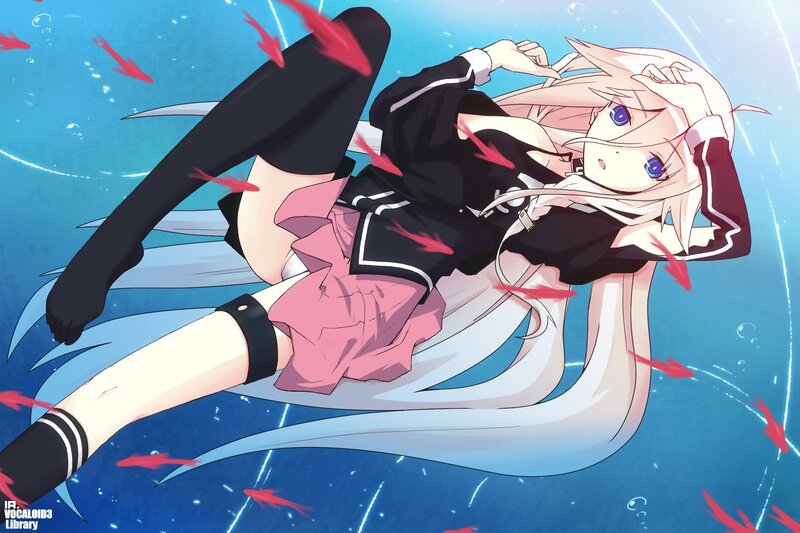 anime girl underwater