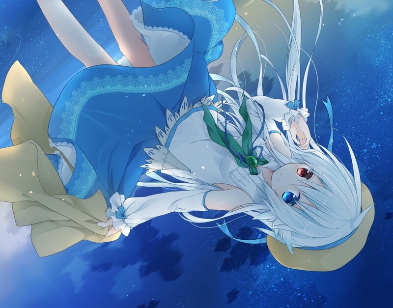 anime girl underwater