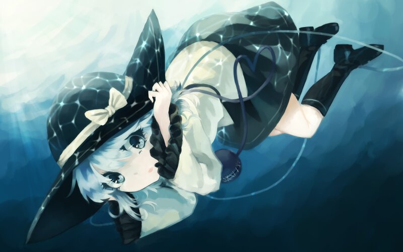 anime girl underwater