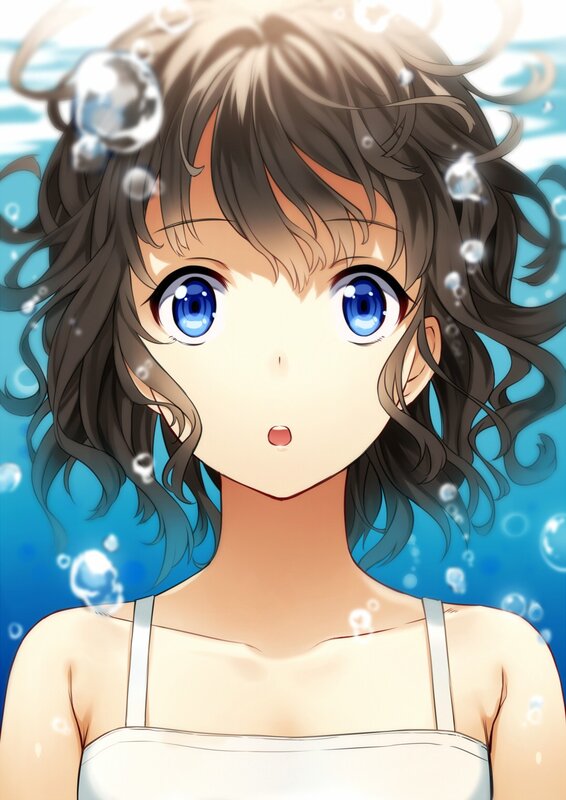 anime girl underwater