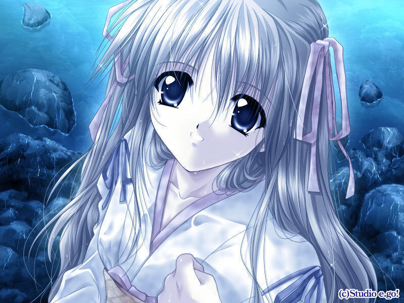 anime girl underwater