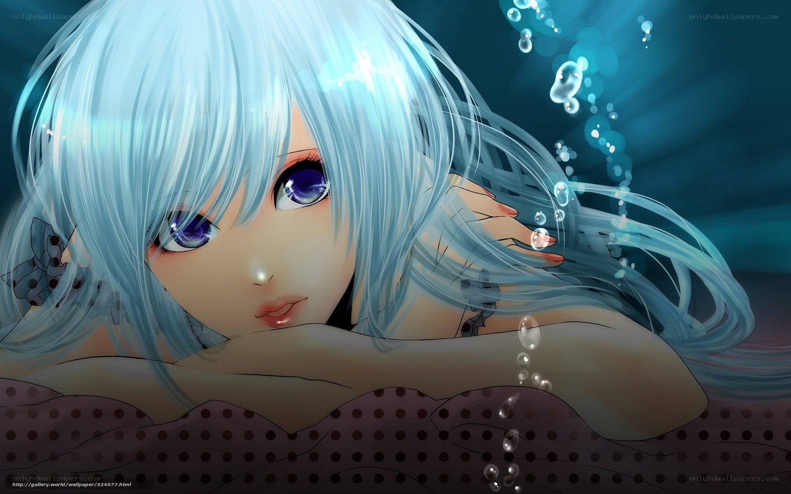 anime girl underwater
