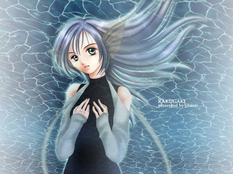 anime girl underwater