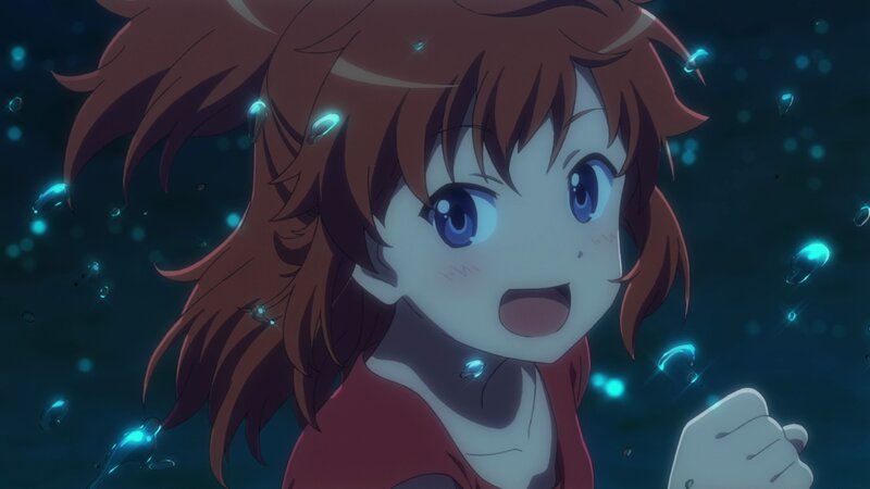 Anime Girl Underwater — Blue, Calm, Night, Bubbles