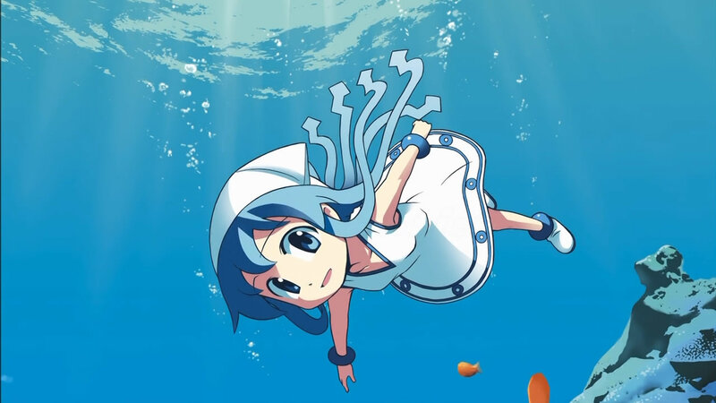 Anime Girl Underwater — Blue, Calm
