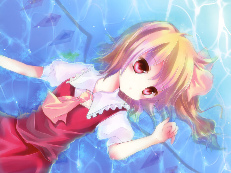 Anime Girl Underwater — Blue, Serene, Digital Art, Dress