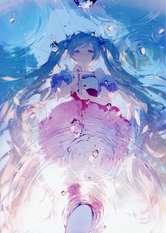 Anime Girl Underwater — Blue, Serene, Digital Art, Water, Bubbles