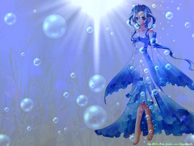Anime Girl Underwater — Blue