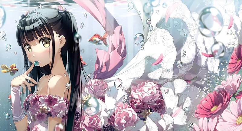 Anime Girl Underwater — Pink