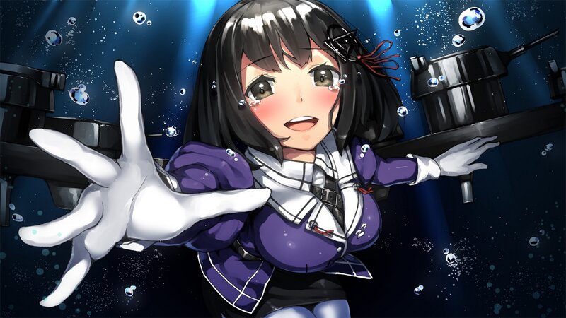 Anime Girl Underwater — Purple, Dramatic