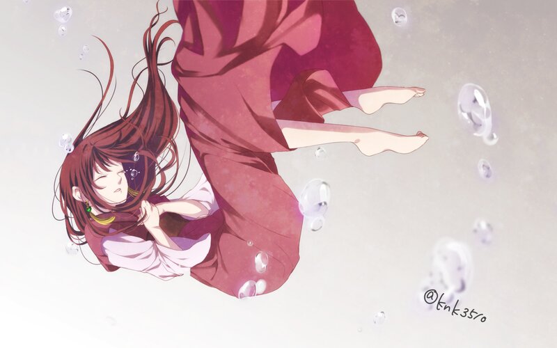 Anime Girl Underwater — Red