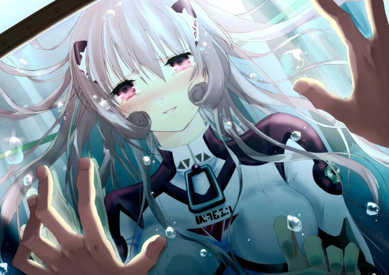 Anime Girl Underwater — White