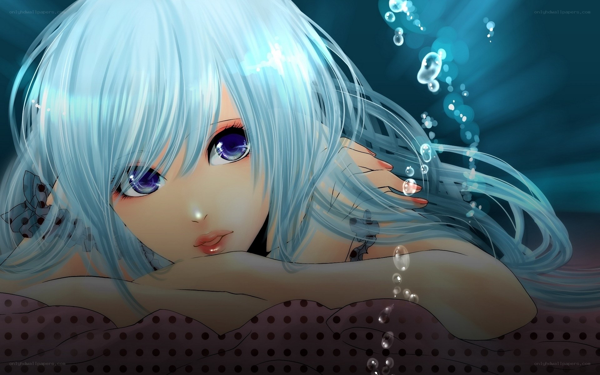 anime girl underwater