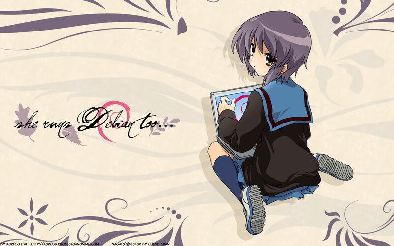 anime girl using laptop