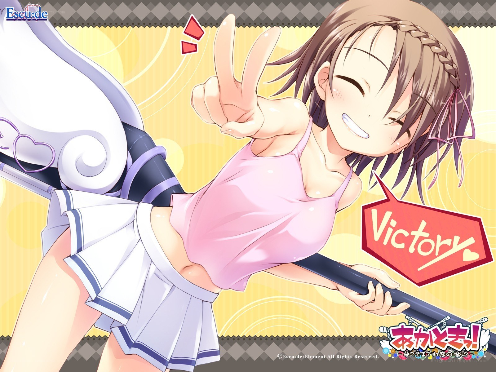 anime girl victory pose