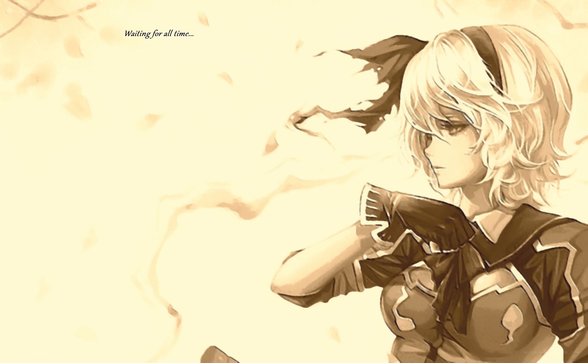 anime girl waiting