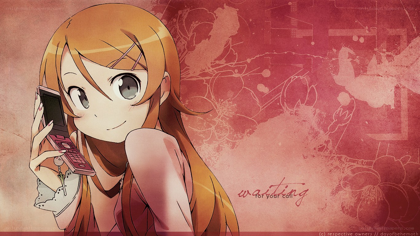 anime girl waiting for call