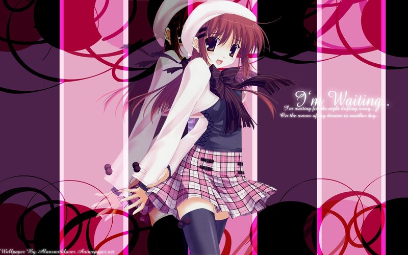 anime girl waiting