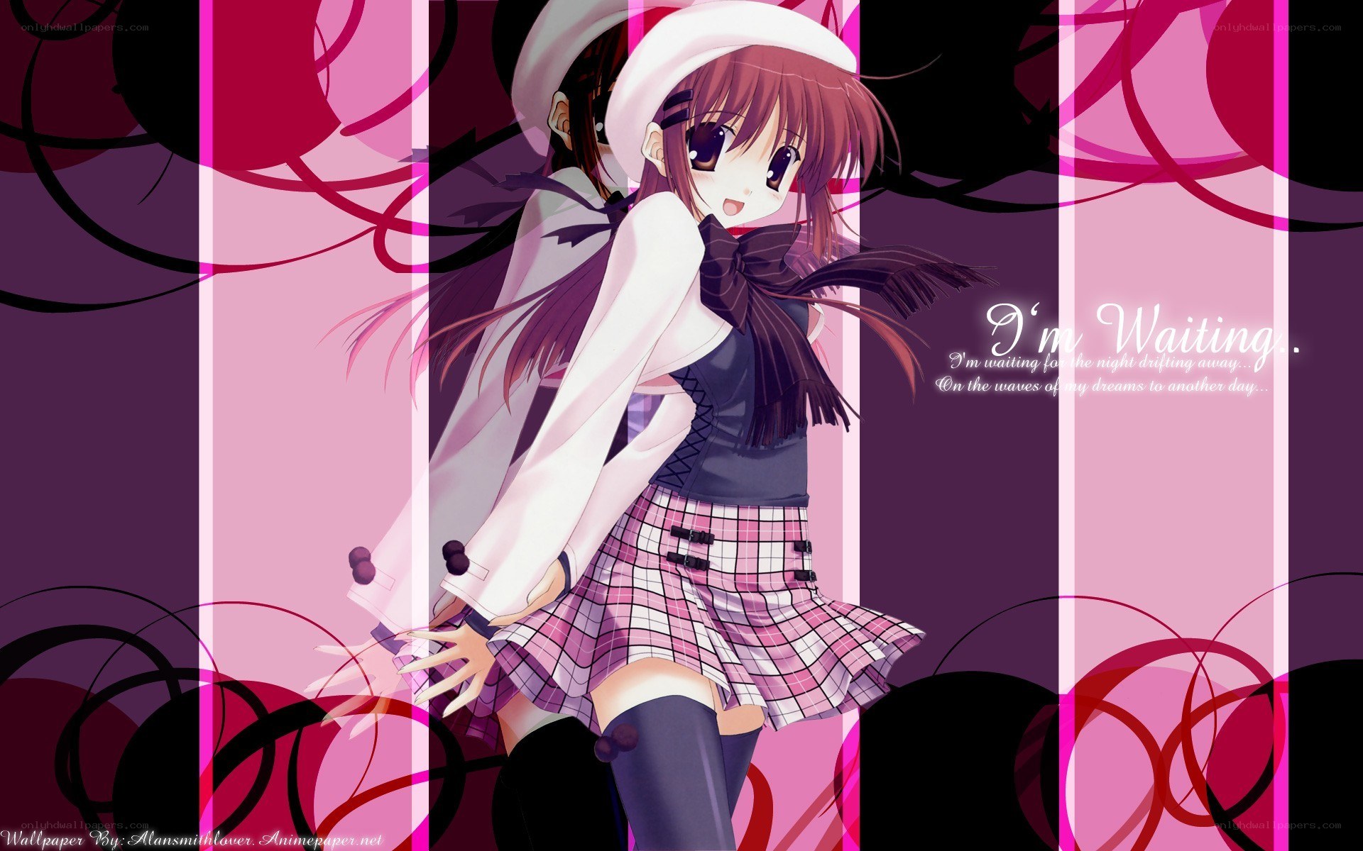 anime girl waiting