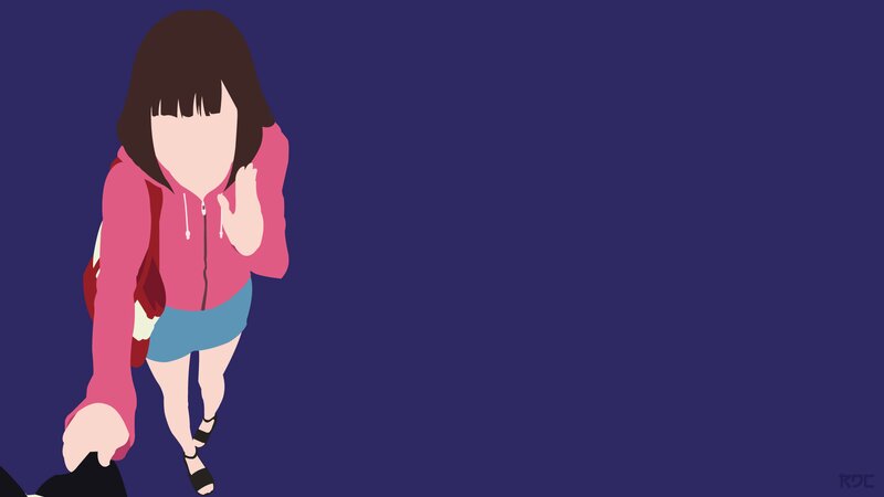 Anime Girl Walking — Blue, Calm, Night