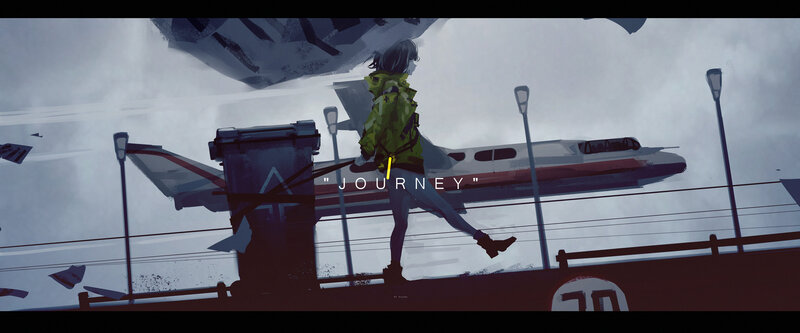 Anime Girl Walking on Bridge