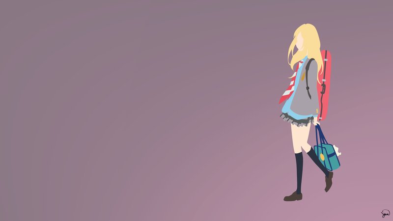 Anime Girl Walking — Purple, Calm