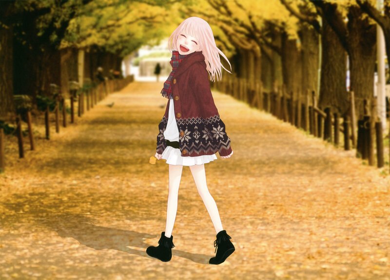 Anime Girl Walking — Yellow