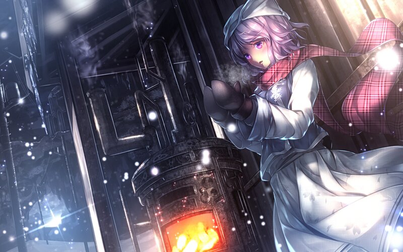 Anime Girl Warming Hands