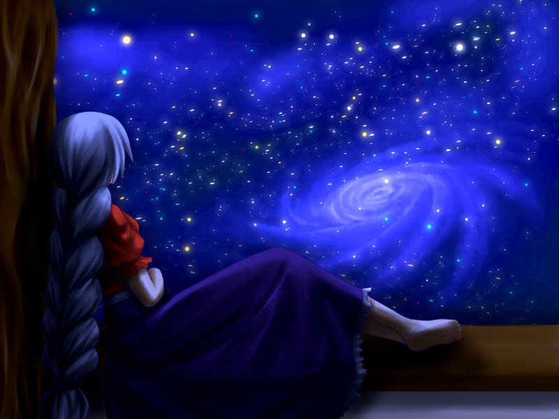 Anime Girl Watching Stars