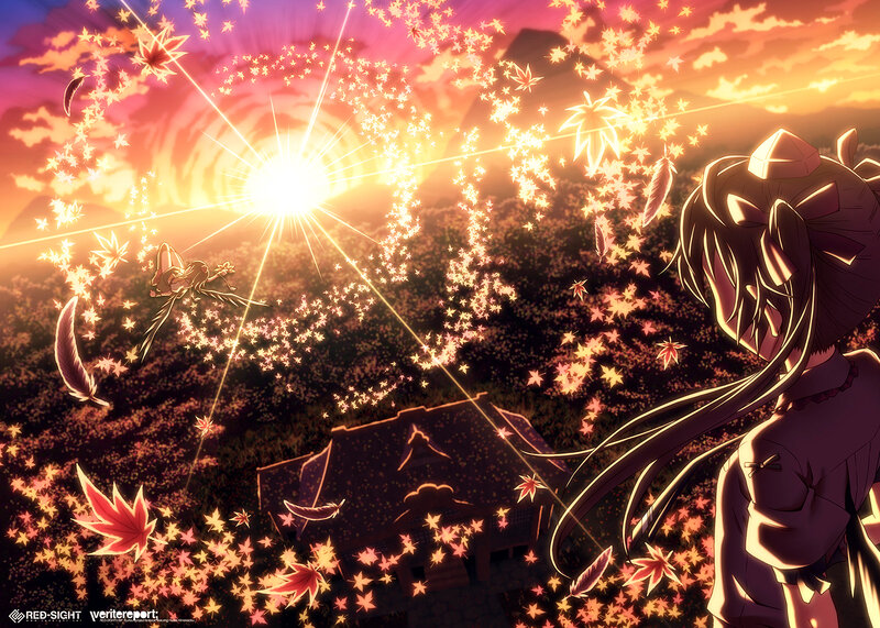 Anime Girl Watching Sunset — Orange