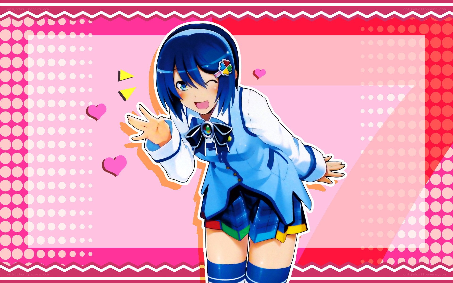 anime girl waving