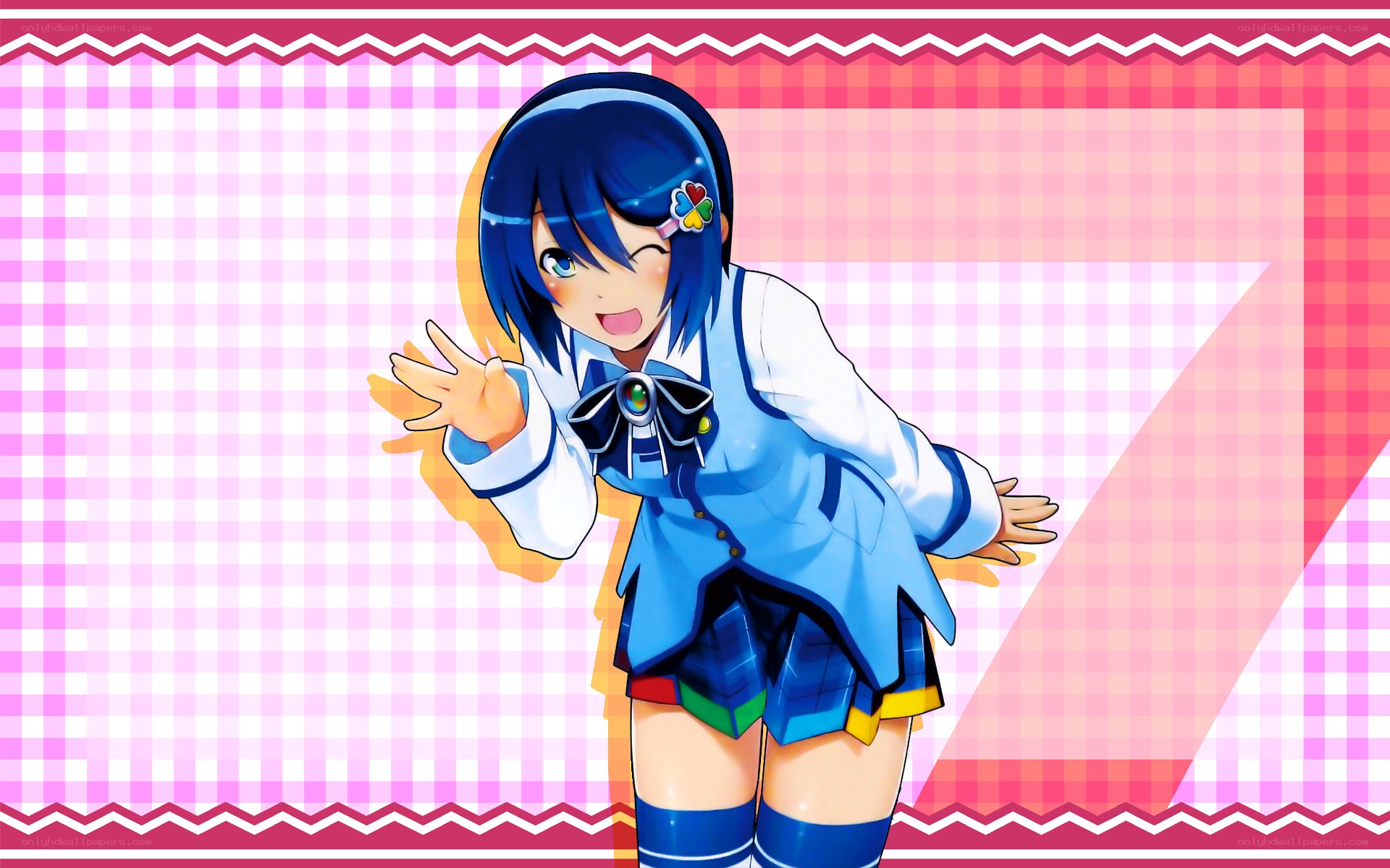 anime girl waving