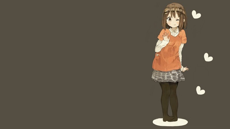 anime girl waving