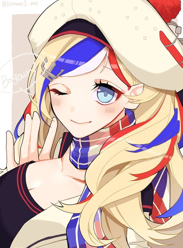 Anime Girl Waving — Blonde