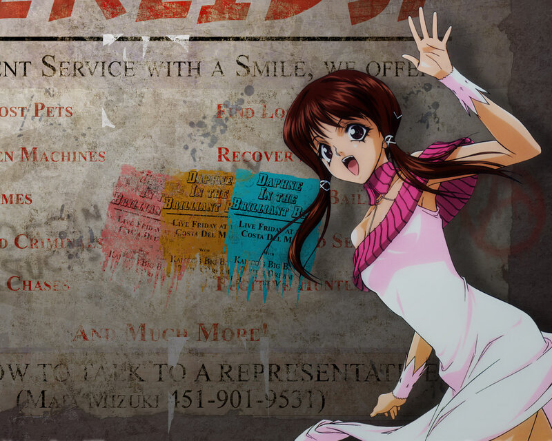 Anime Girl Waving — Brown