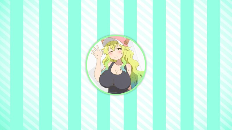Anime Girl Waving — Cyan, Playful
