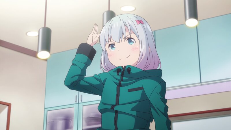 Anime Girl Waving — Green