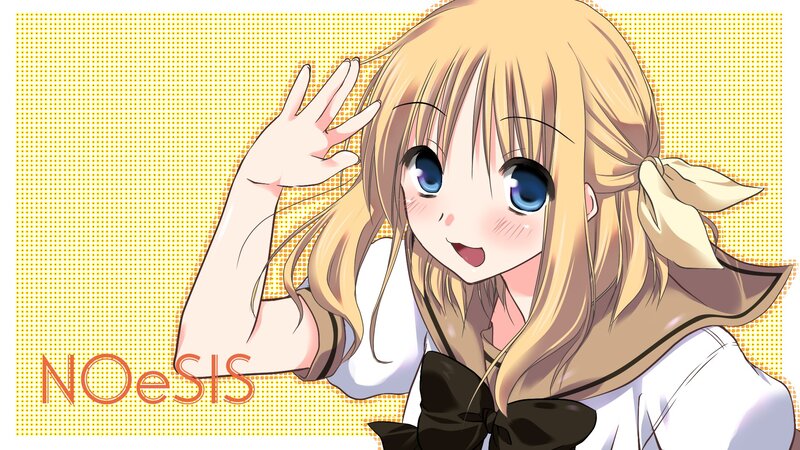 Anime girl waving hello