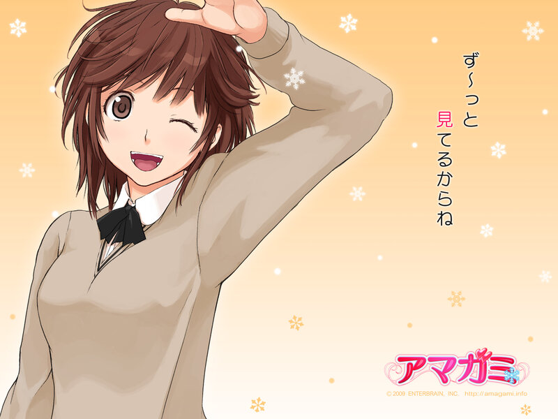 Anime girl waving hello