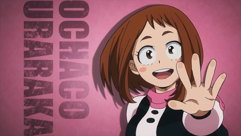 Anime Girl Waving — Pink, Cheerful, Text