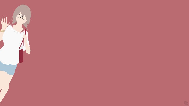 Anime Girl Waving — Red