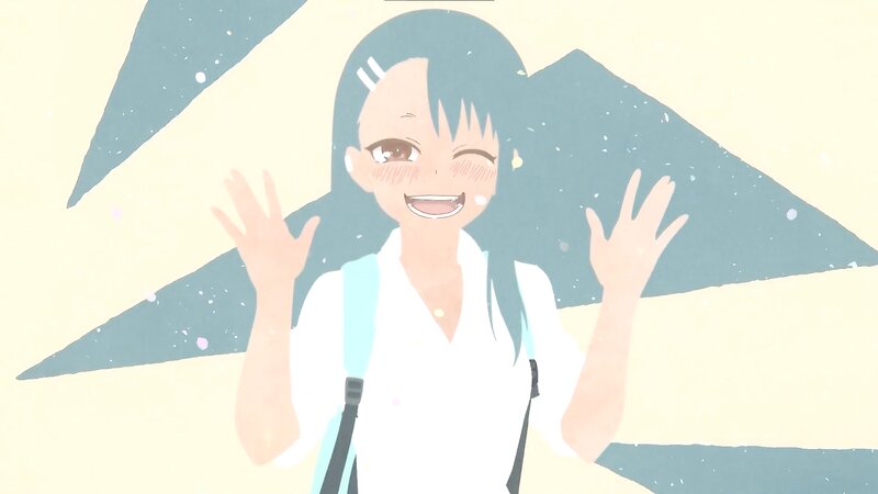 Anime Girl Waving — White, Cheerful, Backpack