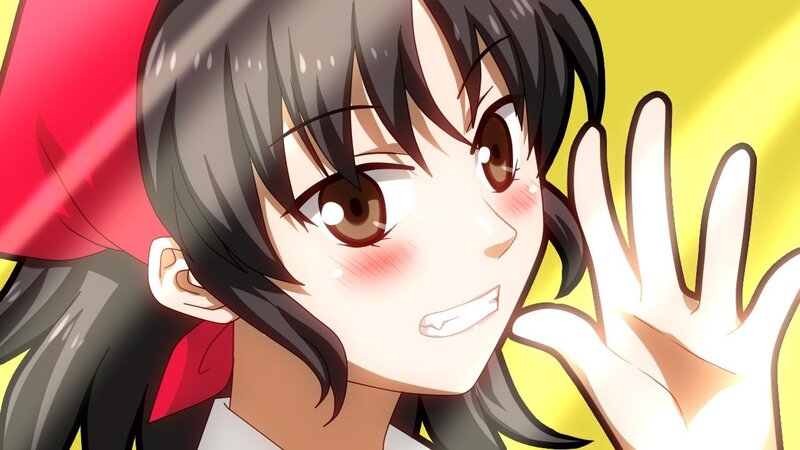 Anime Girl Waving — Yellow, Bright